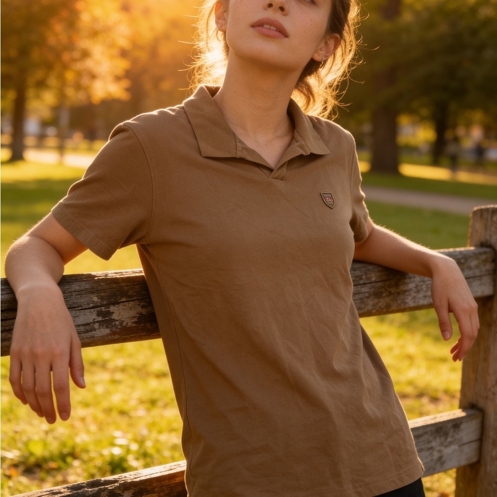 Eden 🎀 Park Paris Tan Polo Shirt for Women